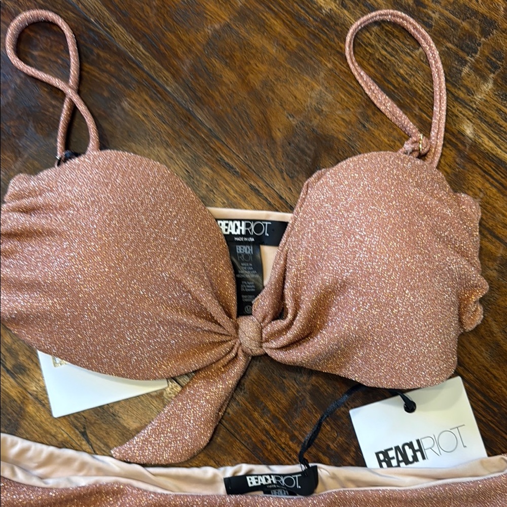 Beach Riot Sparkling Rose Bikini Top